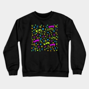 fluorescent small heart pattern Crewneck Sweatshirt